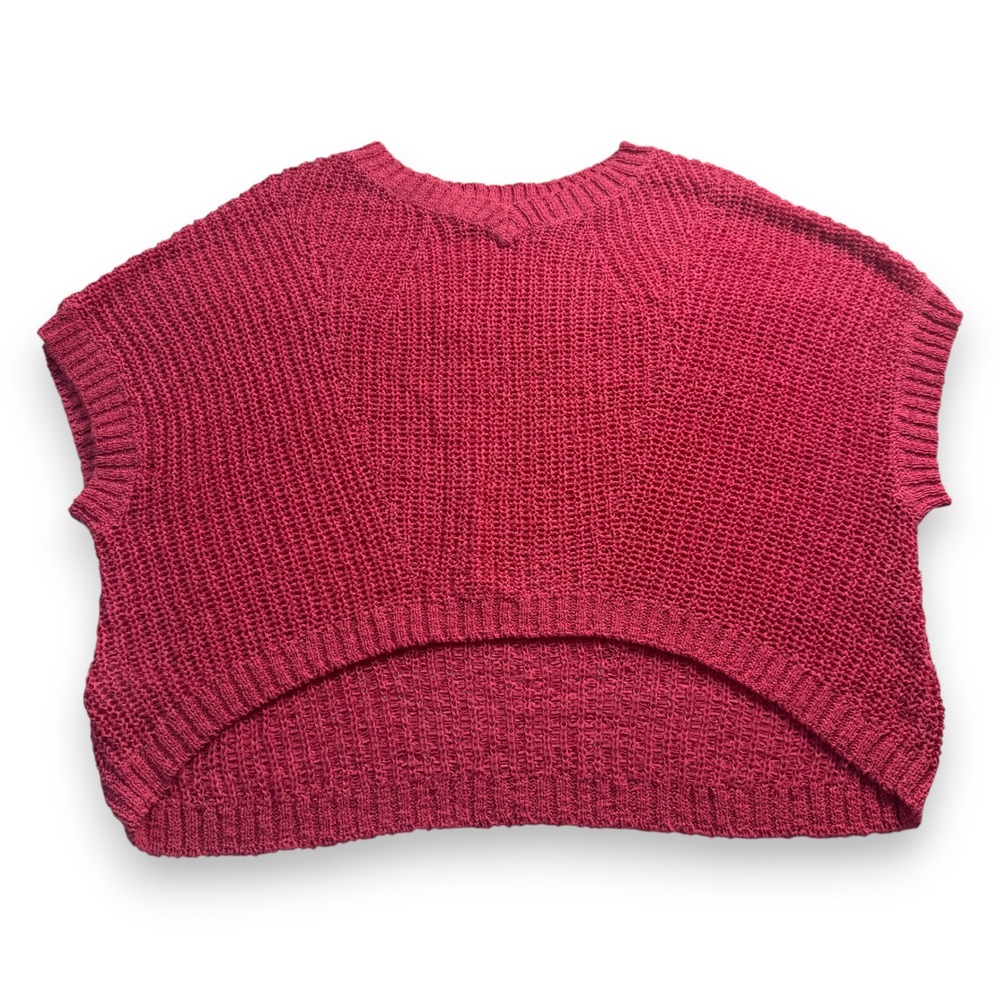 Tommy Bahama Womens Pink Open Knit V-Neck High-Low Sweater 201-SW420732 Small